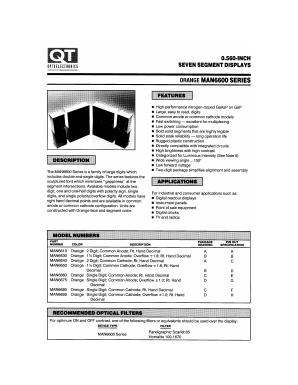 MAN6600 Datasheet PDF QT Optoelectronics => Fairchildsemi