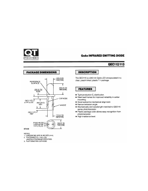 QEC113 Datasheet PDF QT Optoelectronics => Fairchildsemi