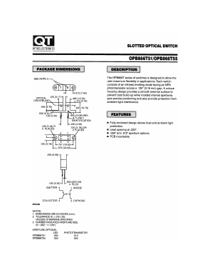 OPB866T51 Datasheet PDF QT Optoelectronics => Fairchildsemi