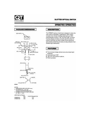 OPB867N51 Datasheet PDF QT Optoelectronics => Fairchildsemi