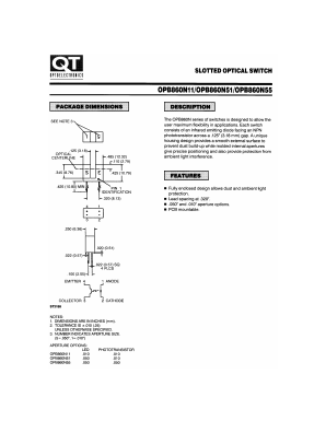 OPB860N11 Datasheet PDF QT Optoelectronics => Fairchildsemi