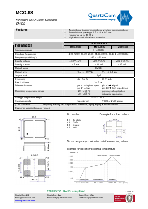 MCO-6S Datasheet PDF QUARTZCOM the communications company