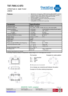 TX7-705C-C-ST3 Datasheet PDF QUARTZCOM the communications company
