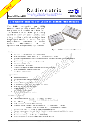 LMR1-173-10 Datasheet PDF Radiometrix Ltd
