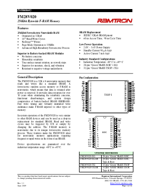 FM28V020 Datasheet PDF Ramtron International Corporation