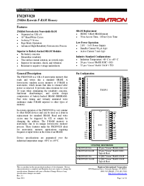 FM28V020-SGTR Datasheet PDF Ramtron International Corporation