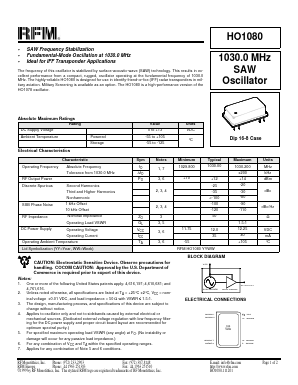 HO1080 Datasheet PDF RF Monolithics, Inc