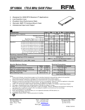 SF1088A Datasheet PDF RF Monolithics, Inc