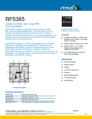 RF5365 Datasheet PDF RF Micro Devices