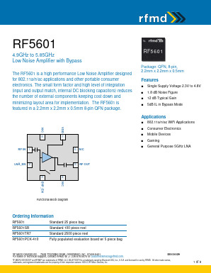 RF5601SR Datasheet PDF RF Micro Devices