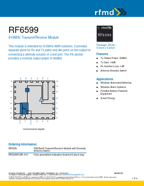 RF6599PCBK-410 Datasheet PDF RF Micro Devices