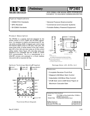 RF2460 Datasheet PDF RF Micro Devices