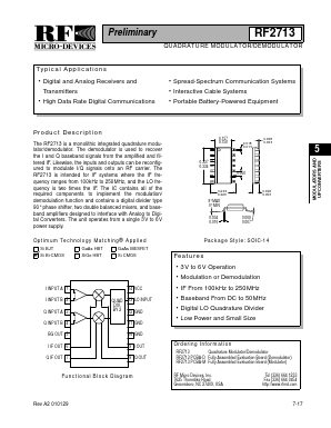 RF2713PCBA-M Datasheet PDF RF Micro Devices
