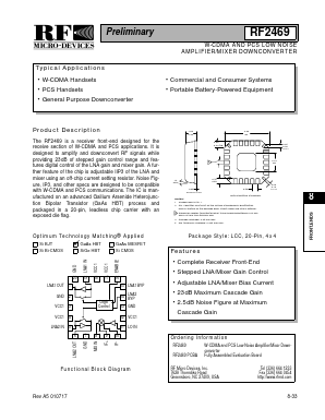 RF2469 Datasheet PDF RF Micro Devices