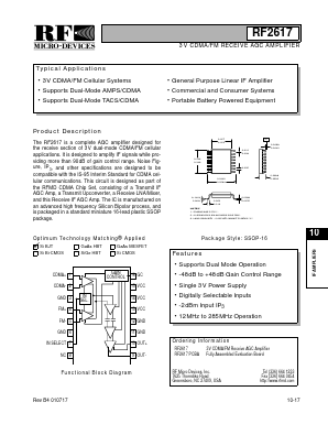 RF2617 Datasheet PDF RF Micro Devices