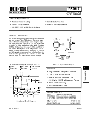 RF2917PCBA-H Datasheet PDF RF Micro Devices