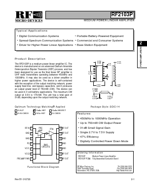 RF2103P Datasheet PDF RF Micro Devices