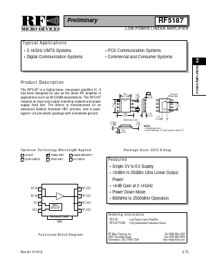 RF5187 Datasheet PDF RF Micro Devices
