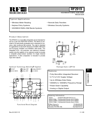 RF2919 Datasheet PDF RF Micro Devices