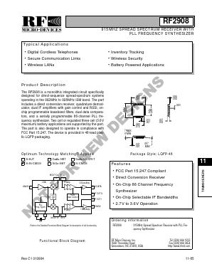 RF2908 Datasheet PDF RF Micro Devices