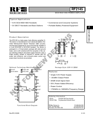 RF2145PCBA Datasheet PDF RF Micro Devices