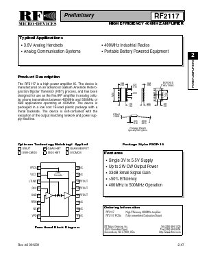RF2117 Datasheet PDF RF Micro Devices