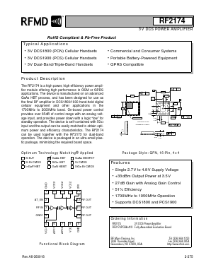 RF2174PCBA-41X Datasheet PDF RF Micro Devices