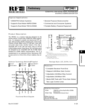 RF2461 Datasheet PDF RF Micro Devices