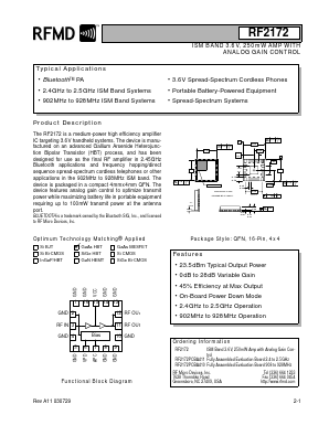 RF2172PCBA410 Datasheet PDF RF Micro Devices