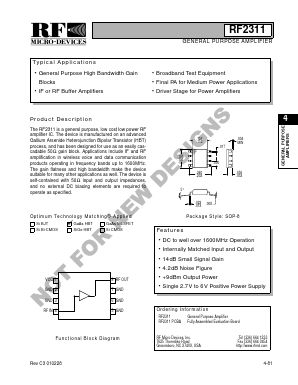 RF2311PCBA Datasheet PDF RF Micro Devices