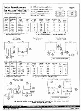 T-1110 Datasheet PDF Rhombus Industries Inc.