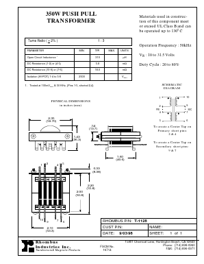 T-1128 Datasheet PDF Rhombus Industries Inc.