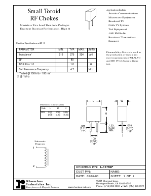 L-11780F Datasheet PDF Rhombus Industries Inc.