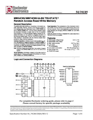 MM54C883 Datasheet PDF Rochester Electronics