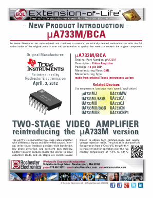 UA733MJ Datasheet PDF Rochester Electronics
