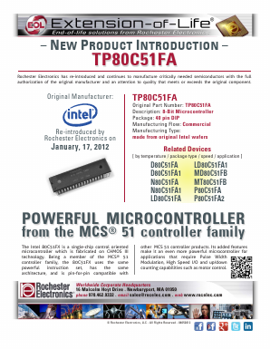 P80C51FA2 Datasheet PDF Rochester Electronics
