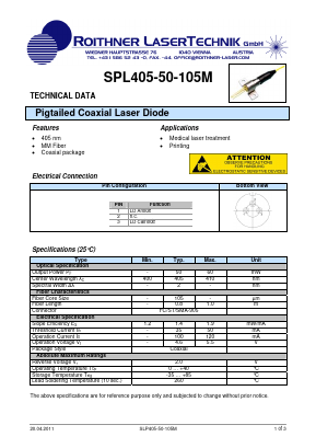 SPL405-50-105M Datasheet PDF Rochester Electronics