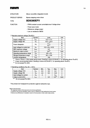 BD6380EFV Datasheet PDF ROHM Semiconductor