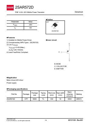 2SAR572D Datasheet PDF ROHM Semiconductor