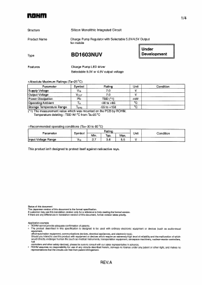 BD1603NUV Datasheet PDF ROHM Semiconductor