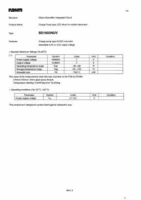 BD1603NUV Datasheet PDF ROHM Semiconductor