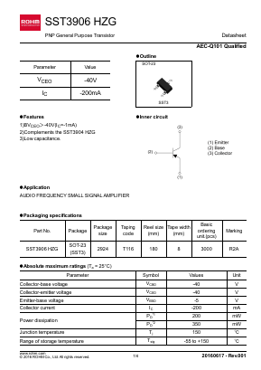 SST3906HZG Datasheet PDF ROHM Semiconductor