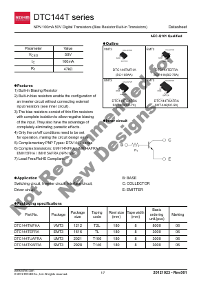 DTC144TMFHA Datasheet PDF ROHM Semiconductor