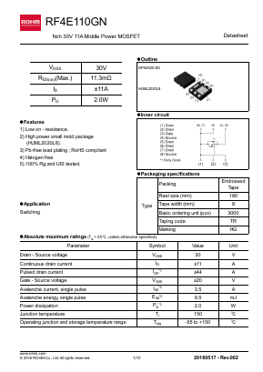 RF4E110GN Datasheet PDF ROHM Semiconductor