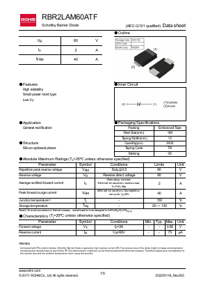 RBR2LAM60ATF Datasheet PDF ROHM Semiconductor