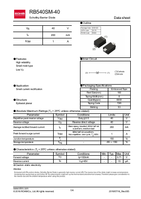 RB540SM-40 Datasheet PDF ROHM Semiconductor