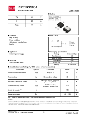 RBQ20NS65A Datasheet PDF ROHM Semiconductor
