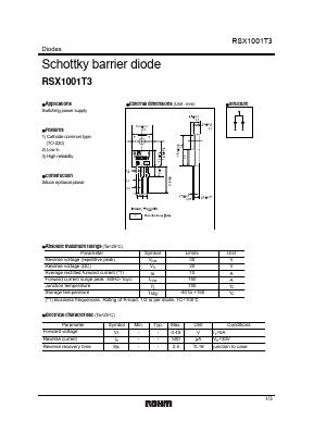 RSX1001T3 Datasheet PDF ROHM Semiconductor