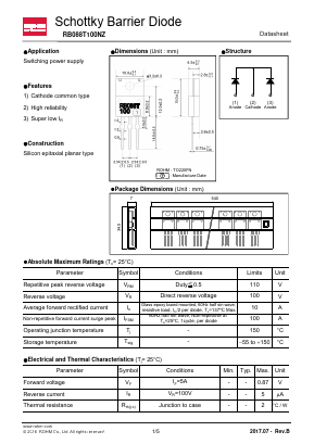 RB088T100NZ Datasheet PDF ROHM Semiconductor