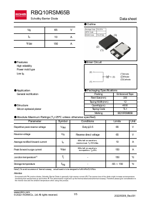 RBQ10RSM65B Datasheet PDF ROHM Semiconductor